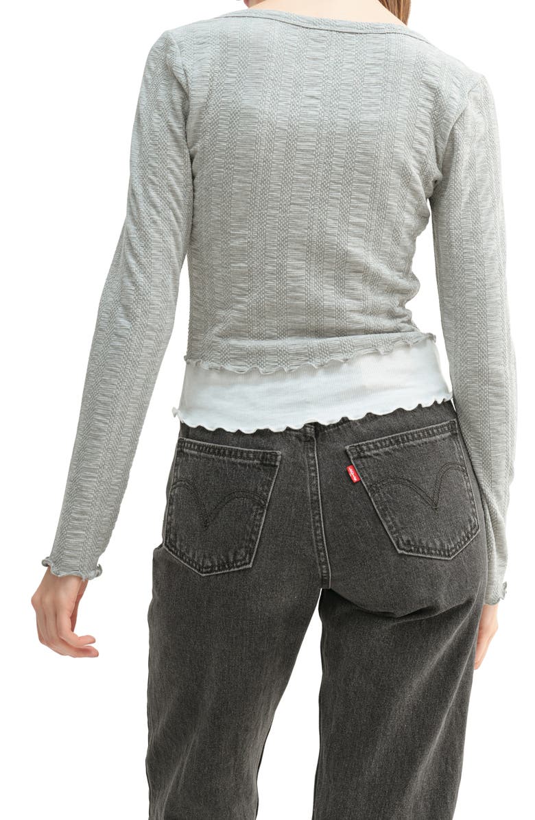 All in Favor Lettuce Edge Layered Look Top, Alternate, color,