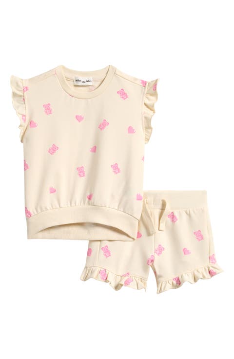Gummy Bears Ruffle French Terry Sweatshirt & Sweat Shorts Set (Baby)