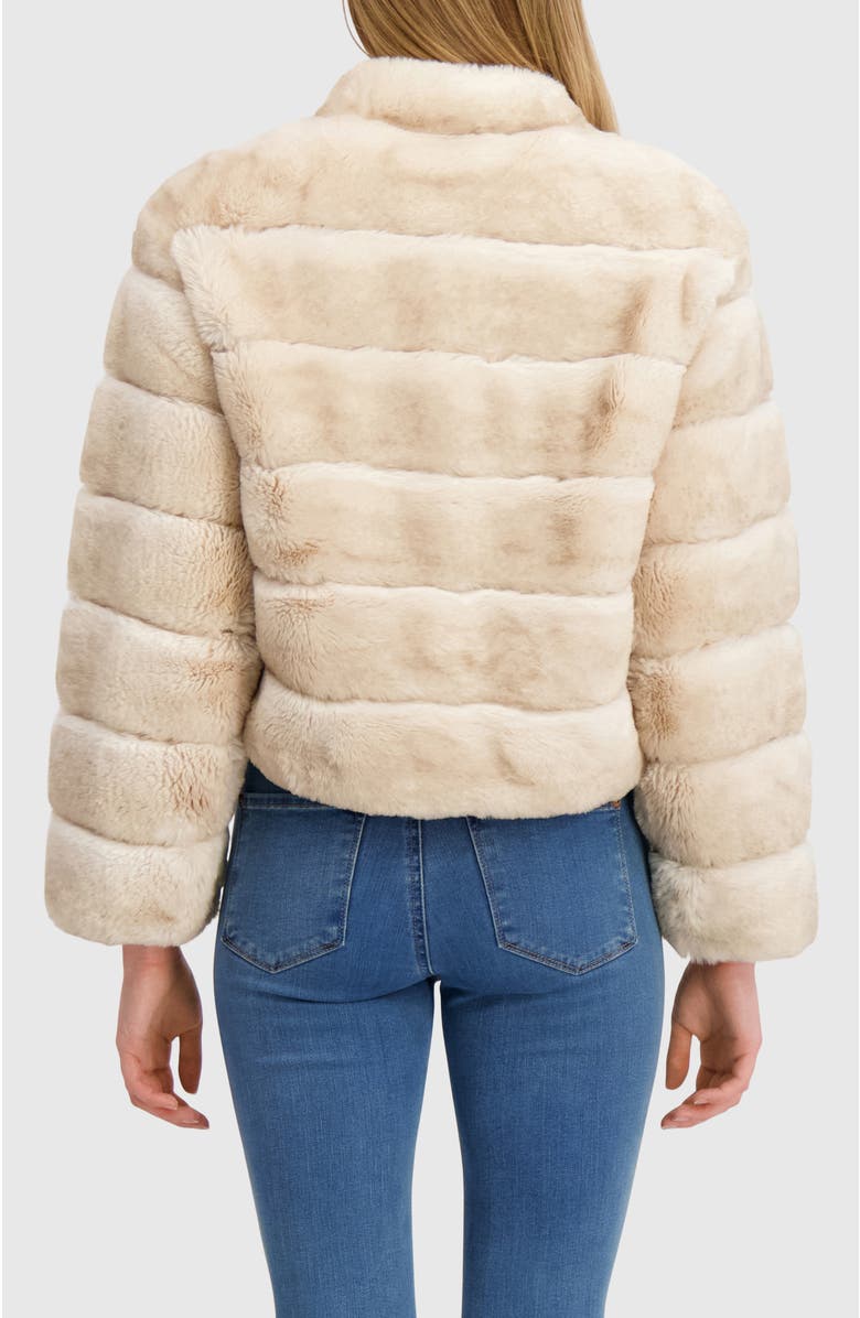 Lyla Grant Fur-Free Chinchilla (Faux Fur) Jacket, Stand Collar, Alternate, color, White Chinch