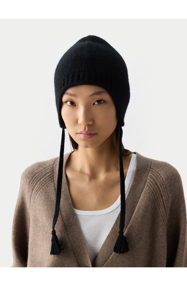 Gobi Cashmere Ultimate Warmth Knit Tie Hat, Alternate, color, Black