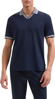 Bugatchi Pima Cotton Johnny Collar Polo