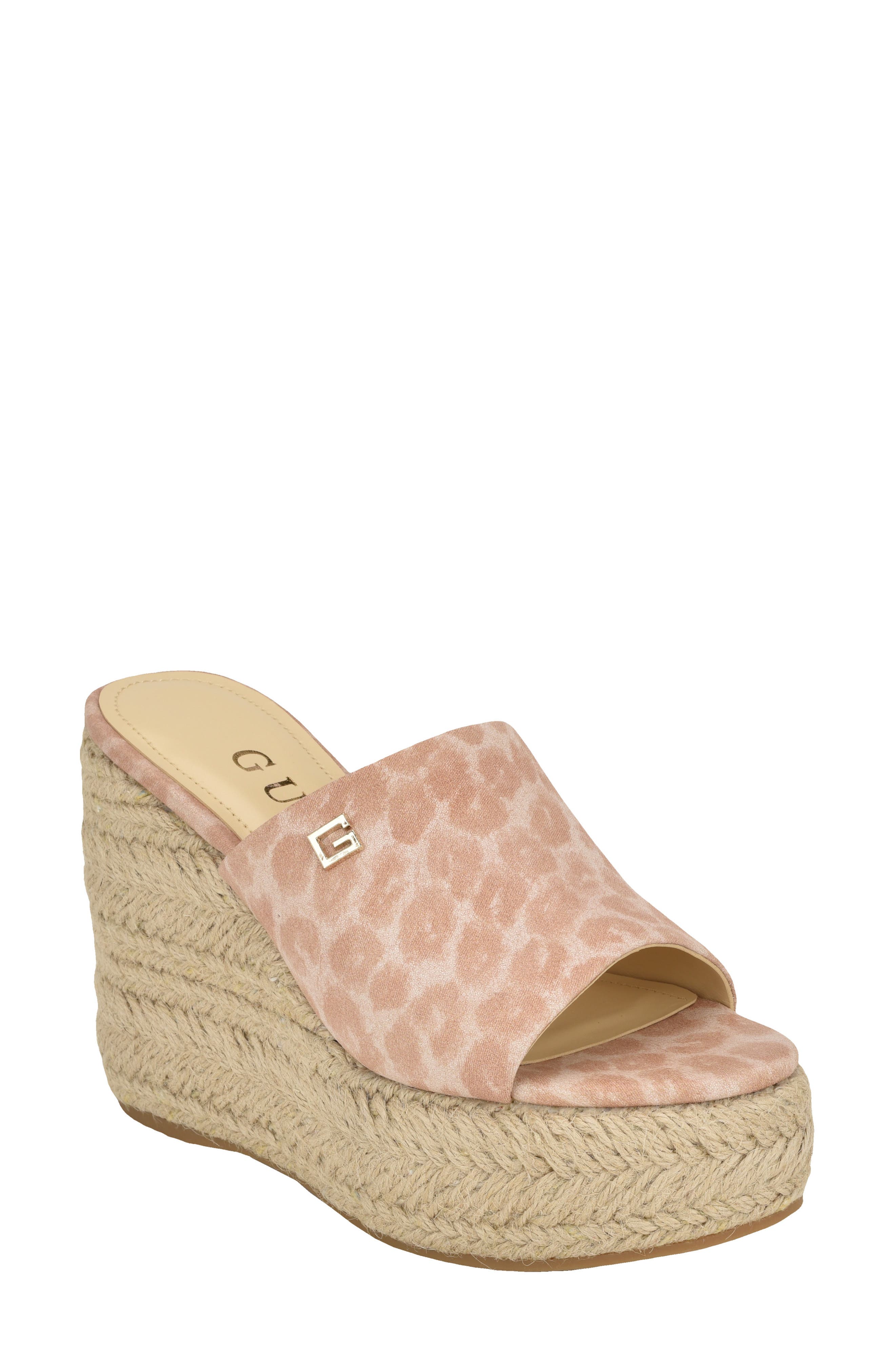 GUESS Evba Espadrille Platform Wedge Sandal, Main, color, 