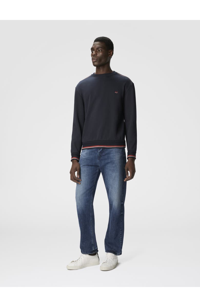 Missoni Crew Neck Sweatshirt With Knit Embroidery And Logo, Alternate, color, Blue