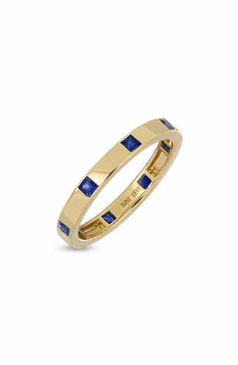 El Mar 18K Yellow Gold Sapphire Stackable Band Ring
