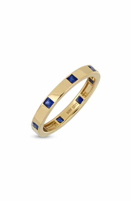 El Mar 18K Yellow Gold Sapphire Stackable Band Ring