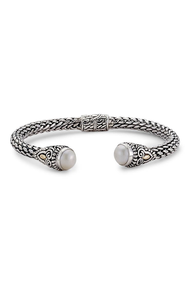 Sterling Silver Bangle, Main, color, WHITE