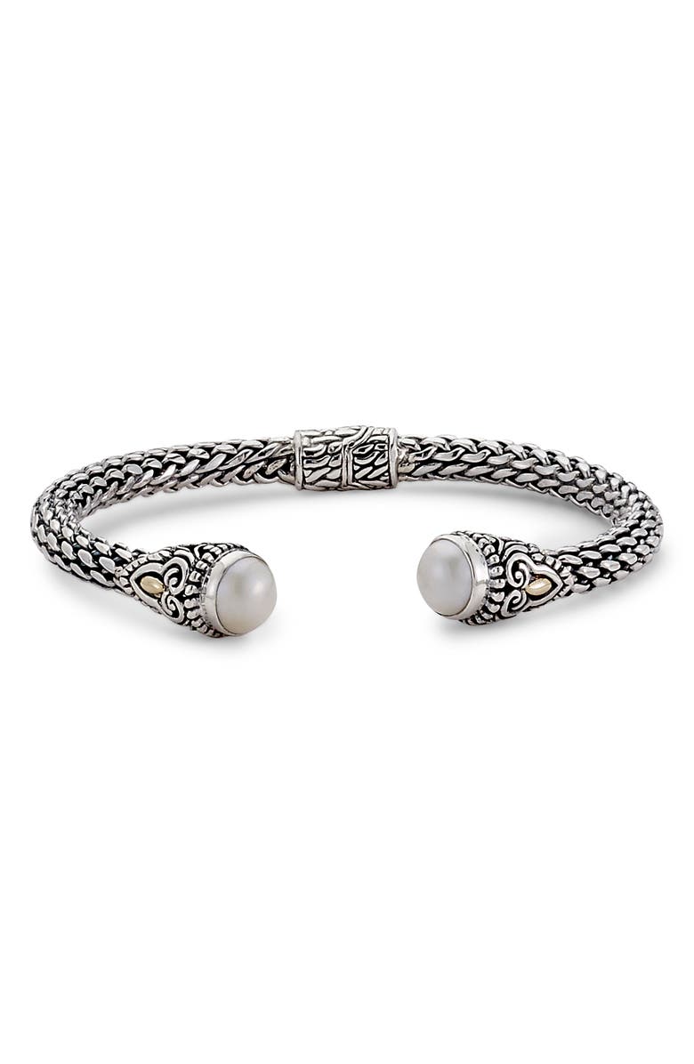 SAMUEL B. Sterling Silver Bangle, Main, color, White