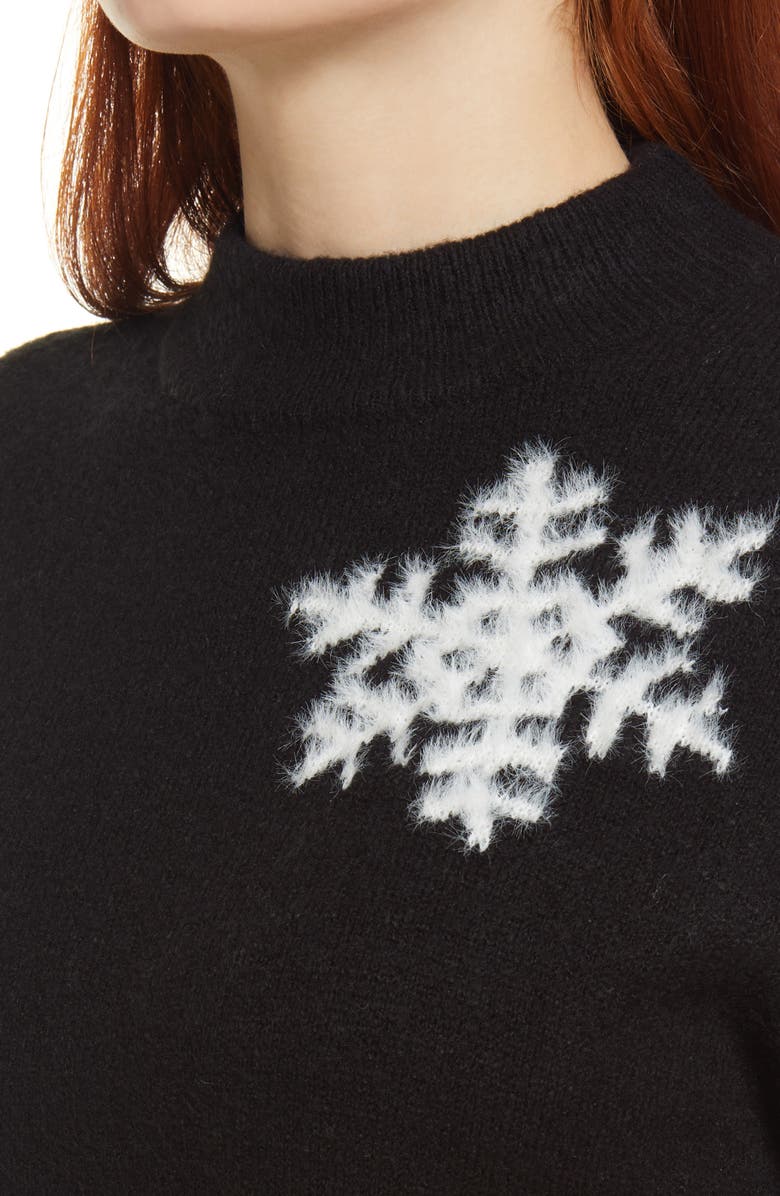Caslon<sup>®</sup> Snowflake Mock Neck Sweater, Alternate, color,