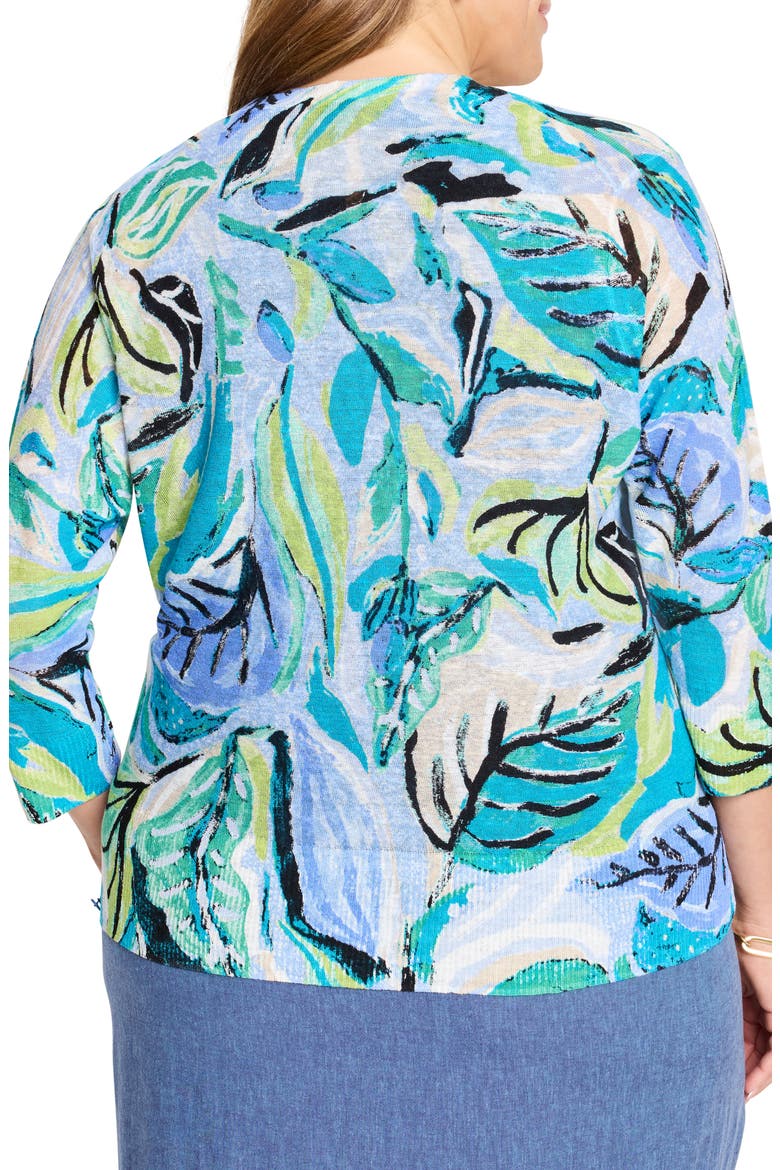Island Beat 4-Way Linen Blend Cardigan, Alternate, color, BLUE MULTI