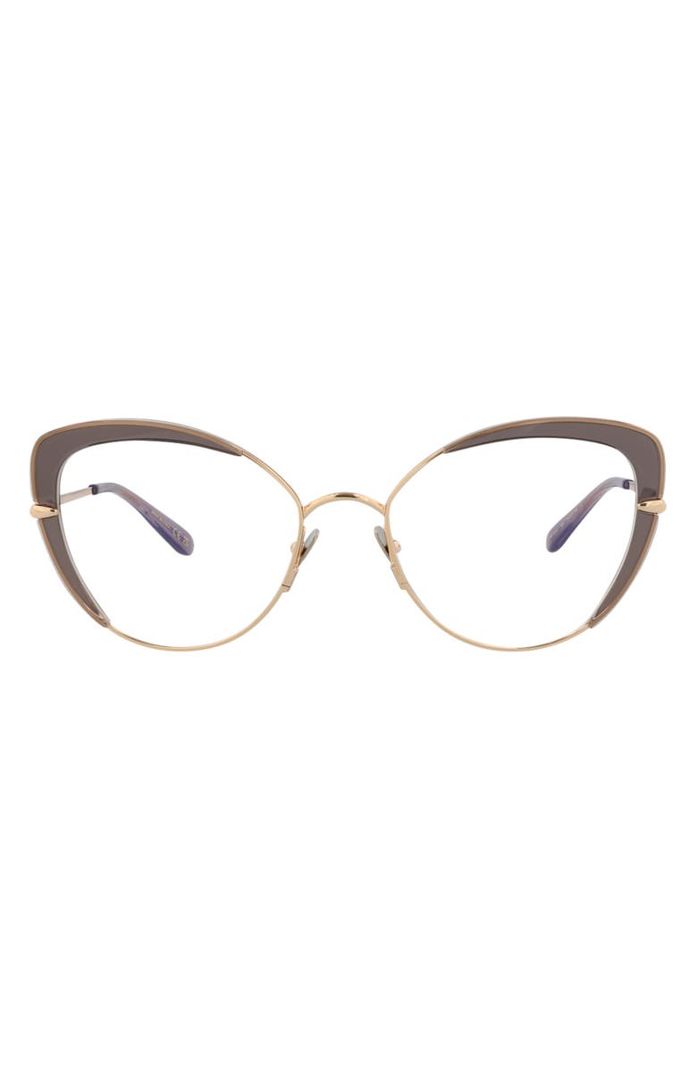 Pomellato 54mm Cat Eye Optical Glasses, Main, color, Gray Gold Gold Transparent