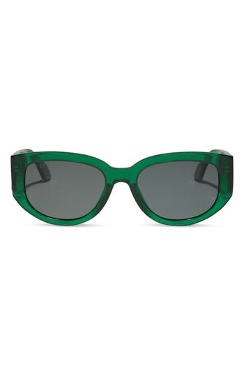 Diff Drew 54mm Polarized Oval Sunglasses In Green