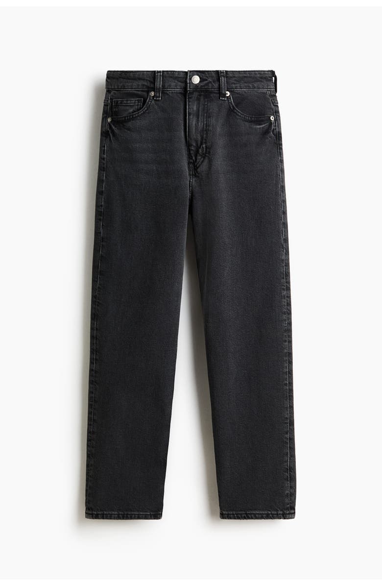 H&M Mom Slim Fit High Waist Ankle Jeans, Main, color, Dark Denim Gray