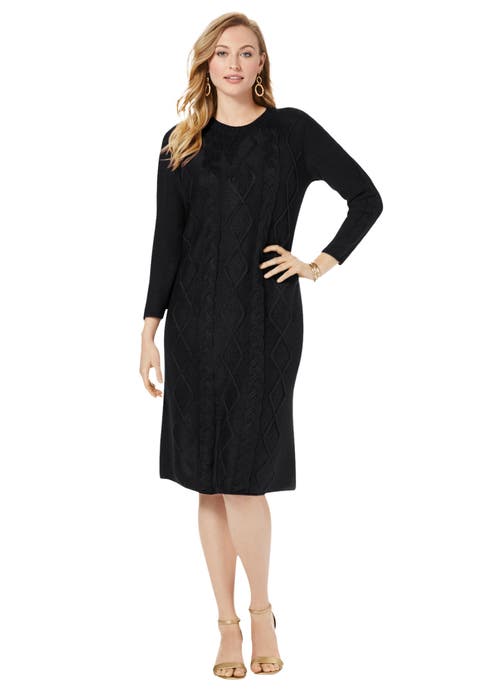 Cable Sweater Dress (Plus Available)