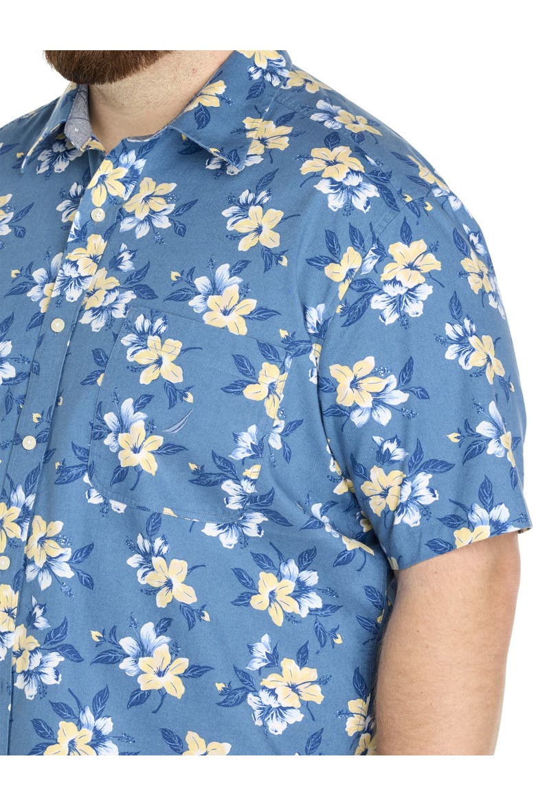 Big & Tall Floral Sport Shirt, Alternate, color, BLUESTERN