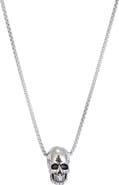Adornia Men's Silver Plated Skull Pendant Necklace