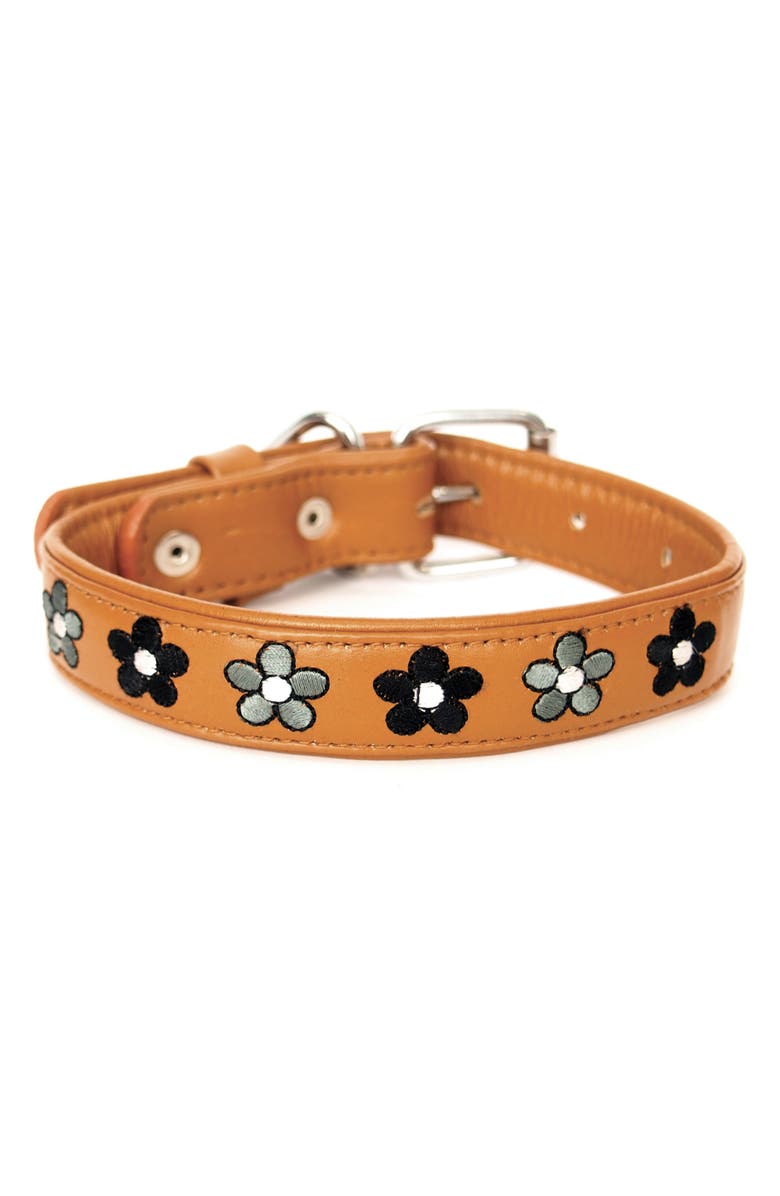 Georgie Paws Jeanne Leather Dog Collar, Main, color,