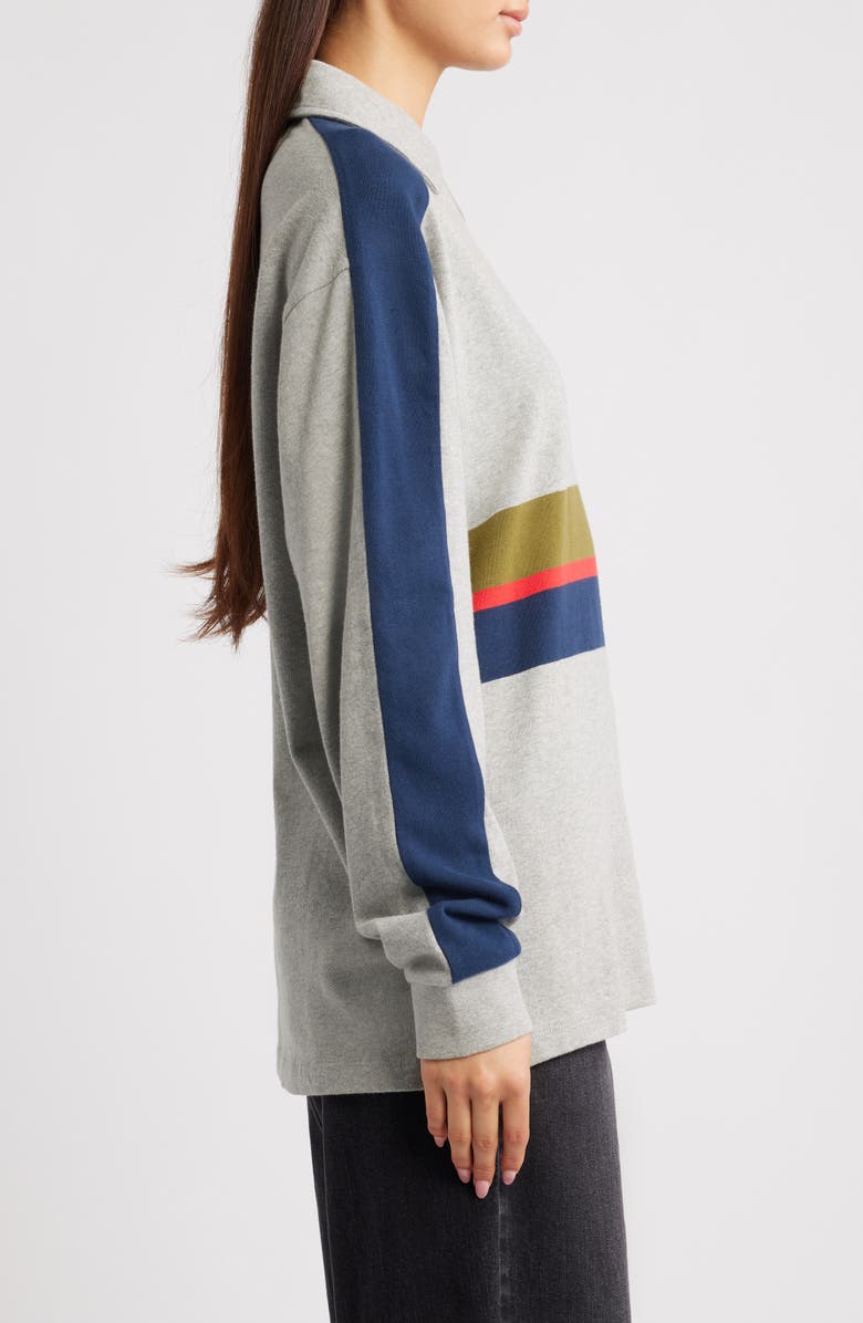 Damson Madder Verity V-Neck Rugby Shirt, Alternate, color, Grey