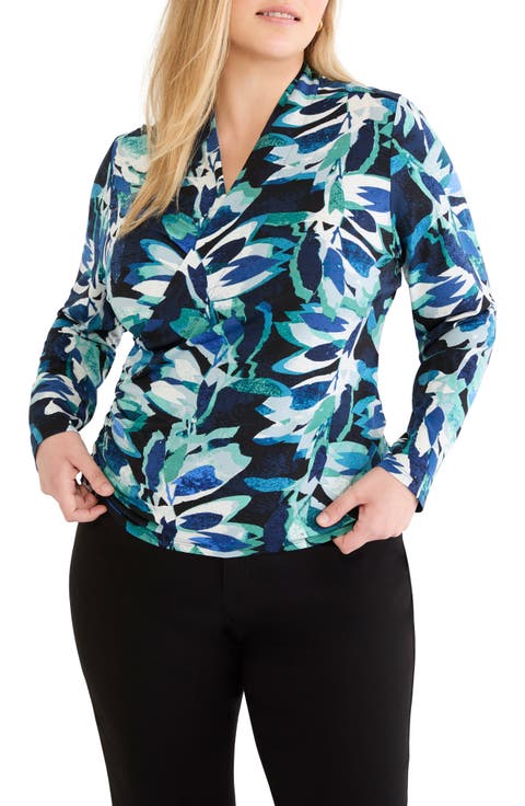 Giverny Knit Faux Wrap Top (Plus)