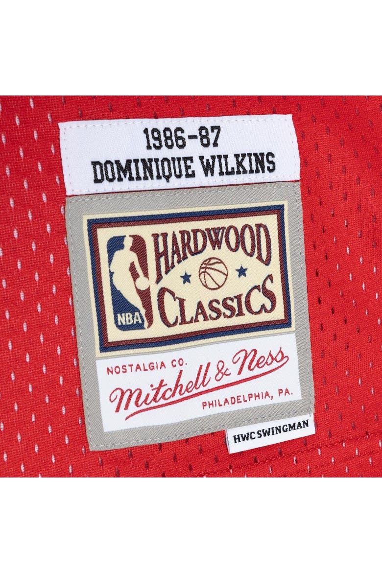 Men's Mitchell & Ness Dominique Wilkins Yellow/Red Atlanta Hawks Hardwood Classics 1986/87 Split Swingman Jersey, Alternate, color, Yellow