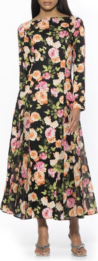 Alexia Admor ★ Elodie フローラル 長袖 マキシ丈 ワンピース Alexia Admor Elodie Floral Long Sleeve Maxi Dress