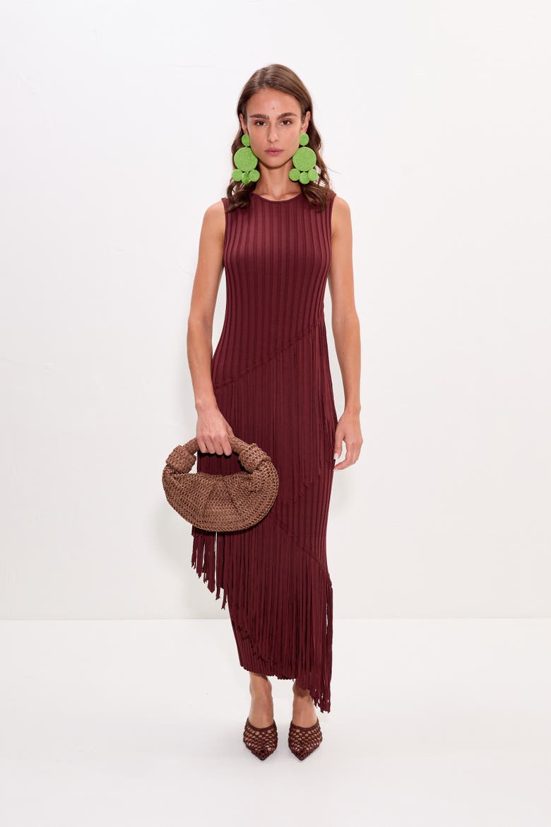 Spiral Knit Dress, Alternate, color, Choco Brown