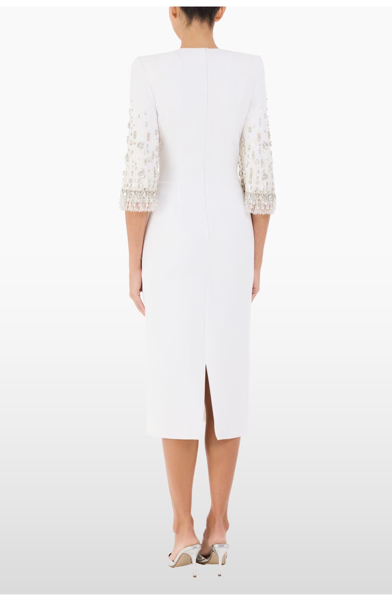 Jenny Packham Ebba Crystal-Embellished Midi Dress, Alternate, color, Natural White