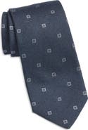 Jack Victor Geometric Cotton, Silk & Wool Tie