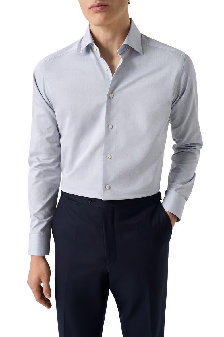 Contemporary Fit Cotton Twill Dress Shirt, Main, color, DARK BLUE
