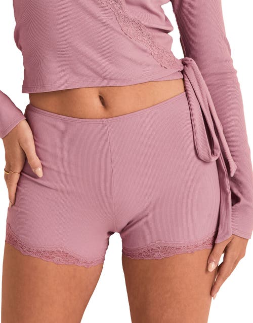 Adore Me Rib Knit Biker Short In Pink