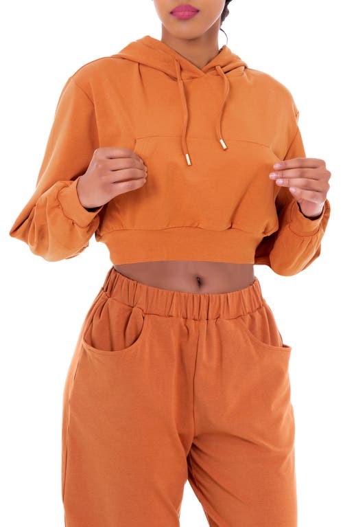 Dai Moda Crop Hoodie In Orange