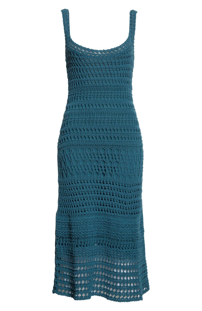 Vince Stretch Cotton Crochet Dress, Alternate, color, 