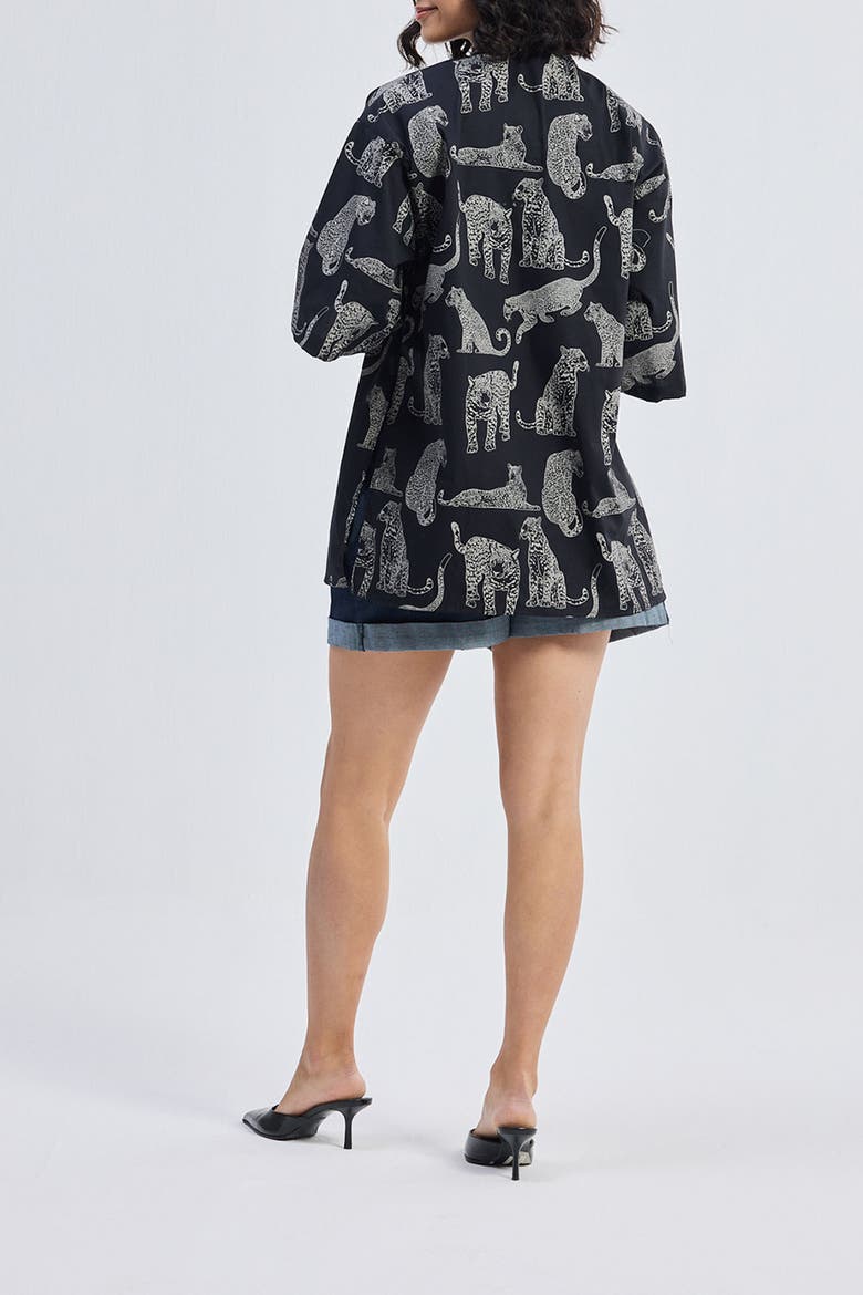 Oversized Shirt with Front Ties, Alternate, color, Black