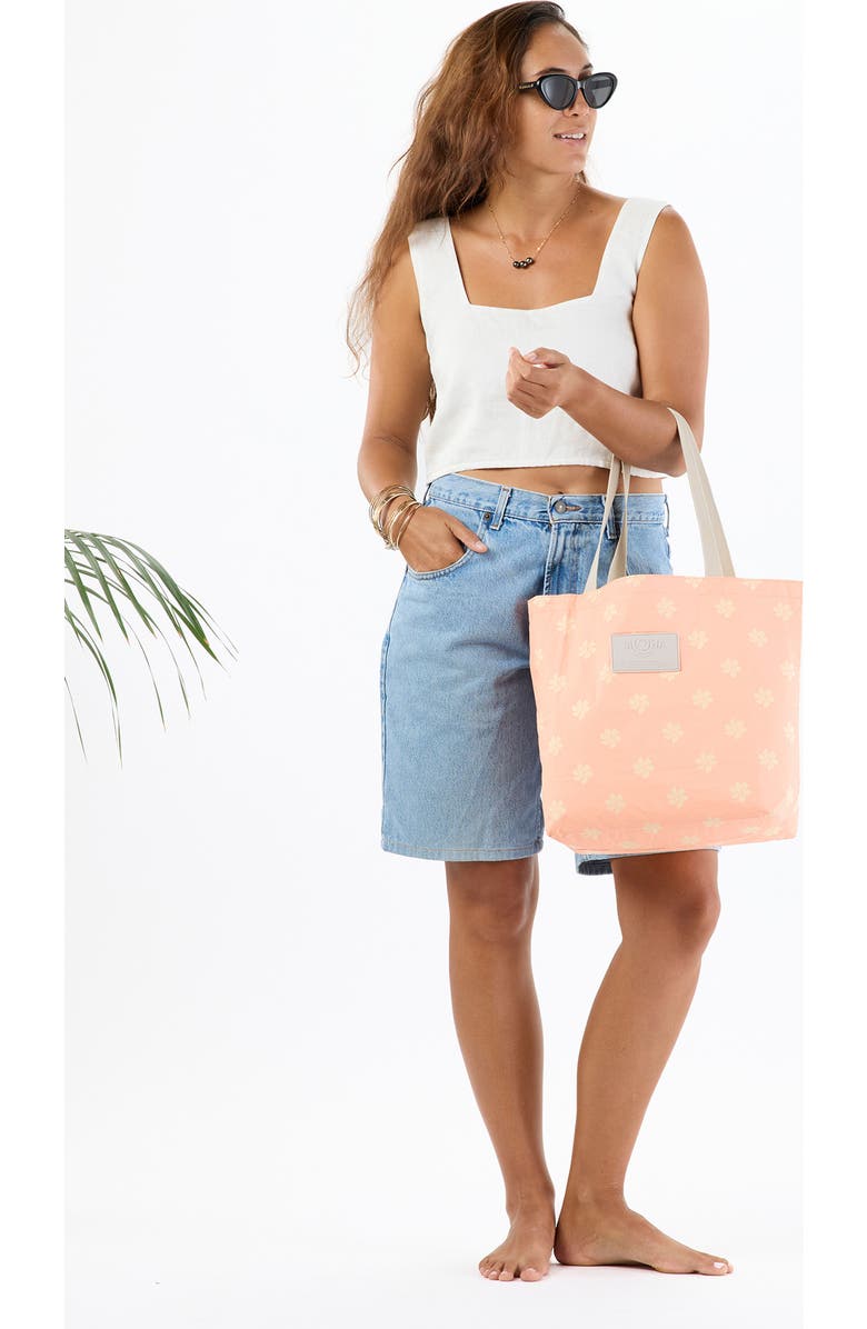 Aloha Collection Casa Gardenia Reversible Water Resistant Tyvek<sup>®</sup> Tote, Alternate, color, Peachy