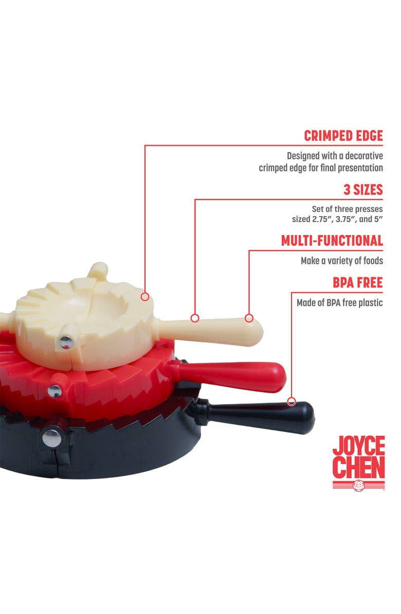 JOYCE CHEN Dumpling Press, 3 Piece Set, Alternate, color, Beige, Red, Black