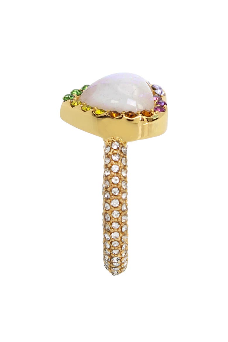 Opal Heart Halo Cocktail Ring, Alternate, color, GOLD/ OPAL RAINBOW