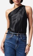 CAMI NYC One-Shoulder Stretch Silk Bodysuit
