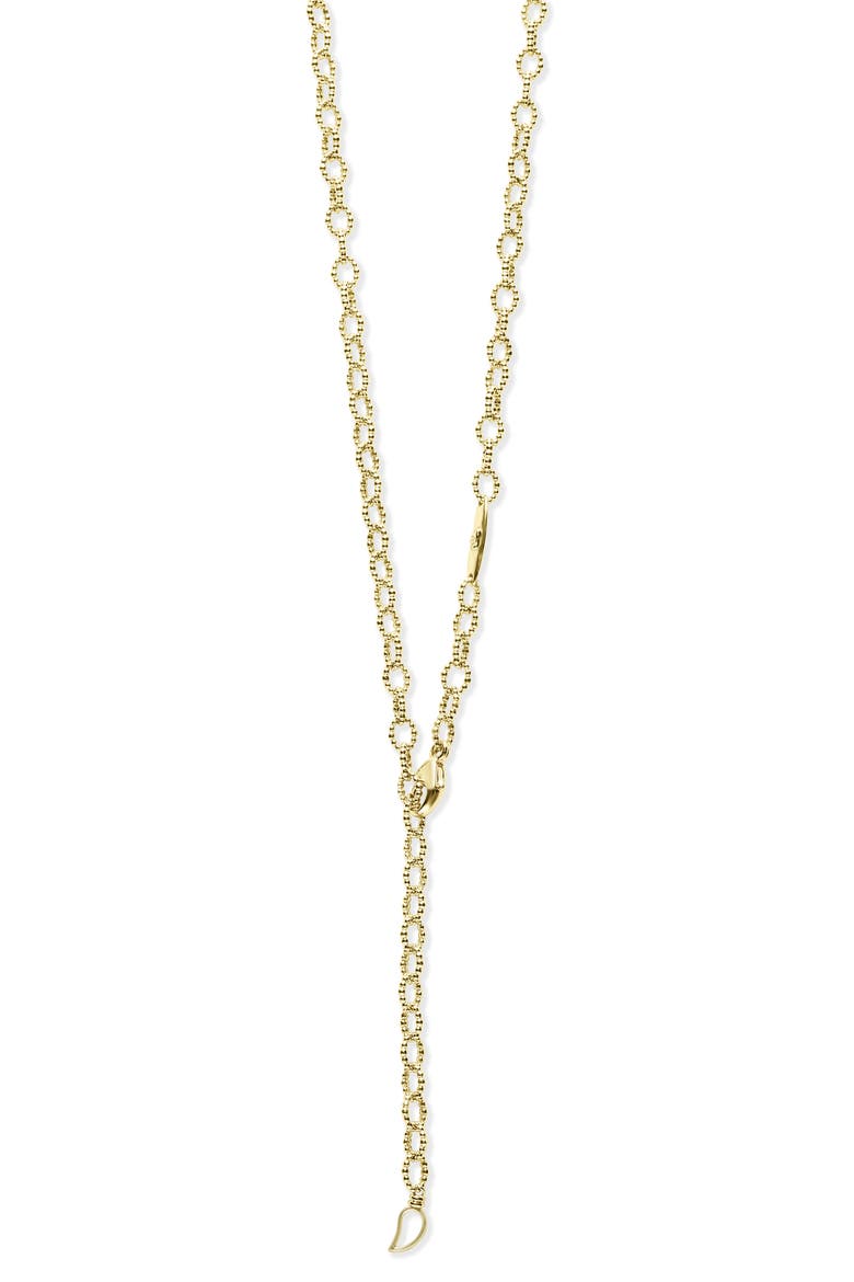 Signature Caviar Beaded Link Necklace, Alternate, color, GOLD