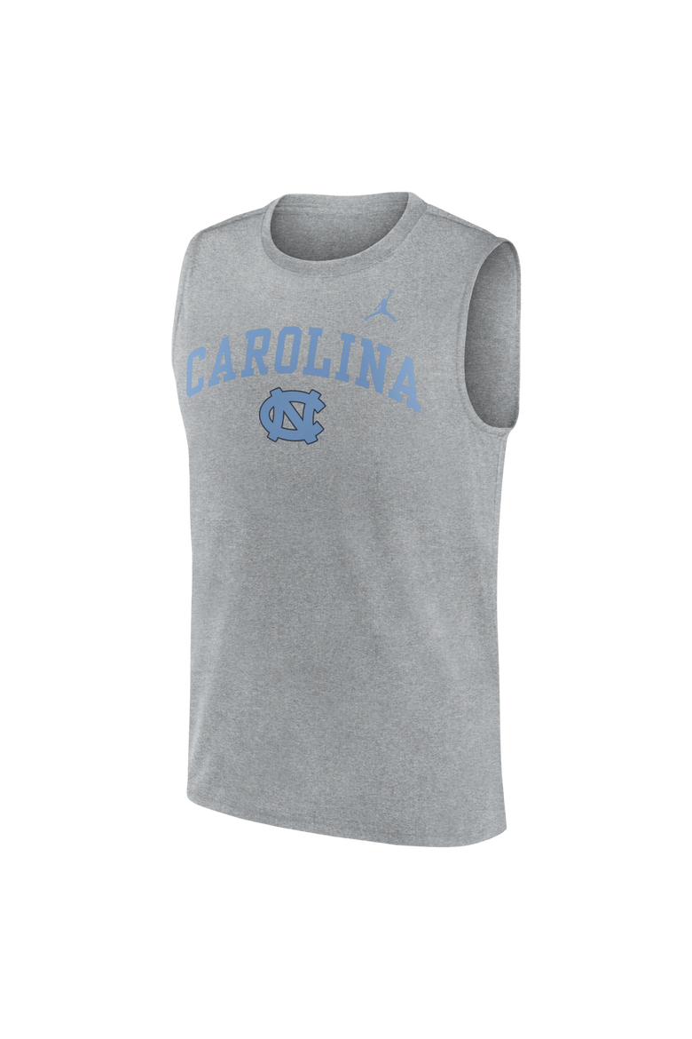 Men's Jordan Brand Heather Gray North Carolina Tar Heels Primetime Legend Arch Dri-FIT Muscle Tank Top, Alternate, color, Heather Gray