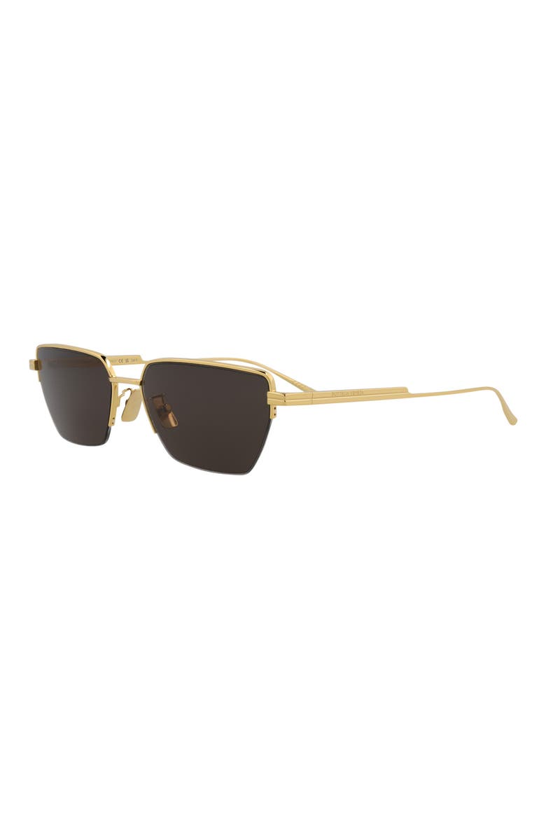 57mm Rectangular Sunglasses, Alternate, color, GOLD GOLD GREY