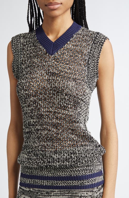 Wales Bonner Shade Sweater Vest In Navy/ivory