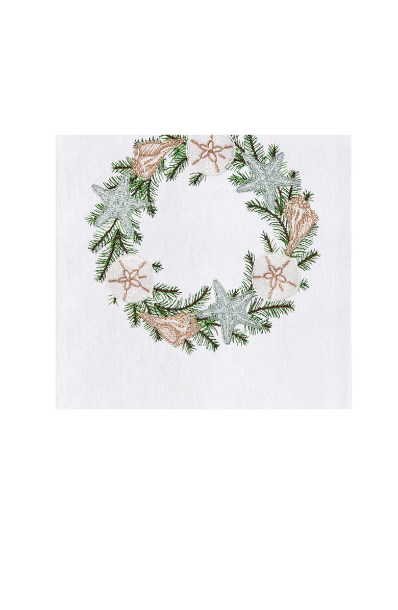 C&F Home Shell Christmas Wreath Towel, Alternate, color, Green