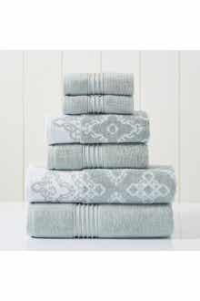 Modern Threads Yarn Dyed Jacquard/Solid Towel 6-Piece Set - Charlize Stone