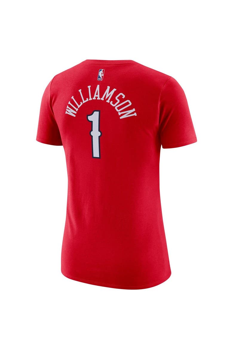 Women's Jordan Brand Zion Williamson Red New Orleans Pelicans Statement Edition Name & Number T-Shirt, Alternate, color, Red