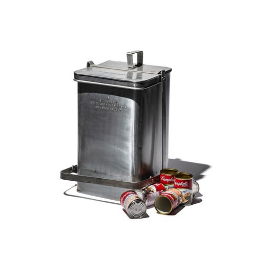 Puebco Step Trash Can In Metallic