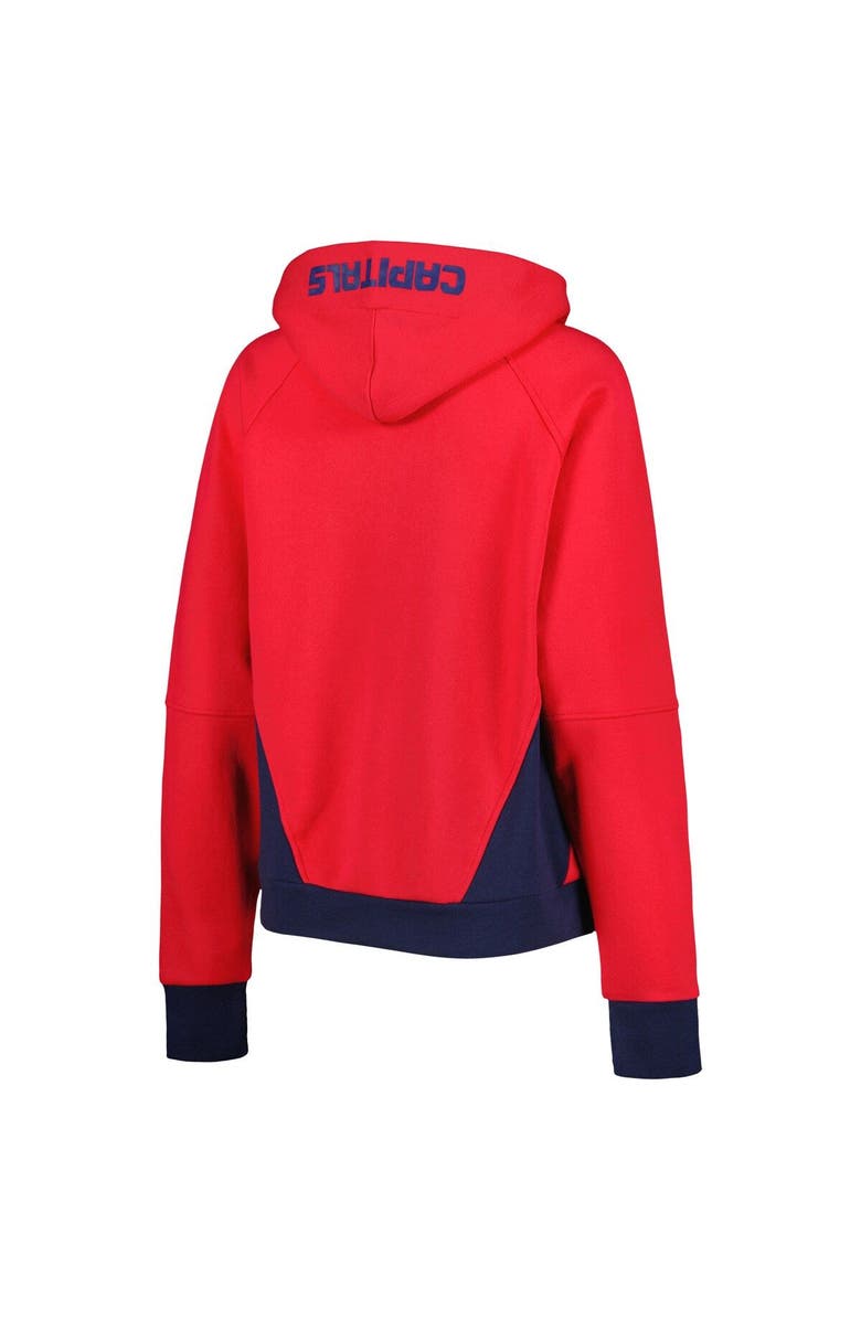 STARTER Women's Starter Red Washington Capitals Wishbone Half-Zip Hoodie, Alternate, color, Red