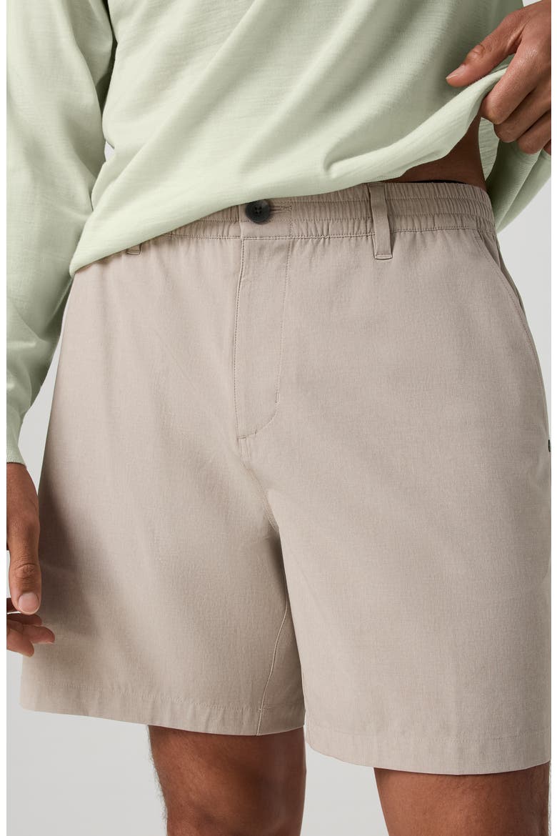 Aim Elastic Waist Woven Shorts, Alternate, color, KHAKI LINEN TEXTURE