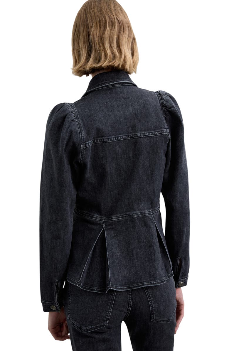 Scalpers Puffed Sleeve Denim Shirt, Alternate, color, Darkgrey