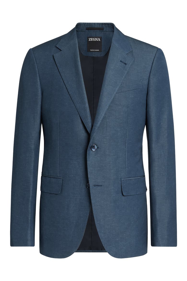 Trofeo Wool & Linen Sport Coat, Alternate, color, BLUE