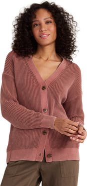 Haven Well Within Garment-Dyed Organic Cotton Shaker Stitch Cardigan