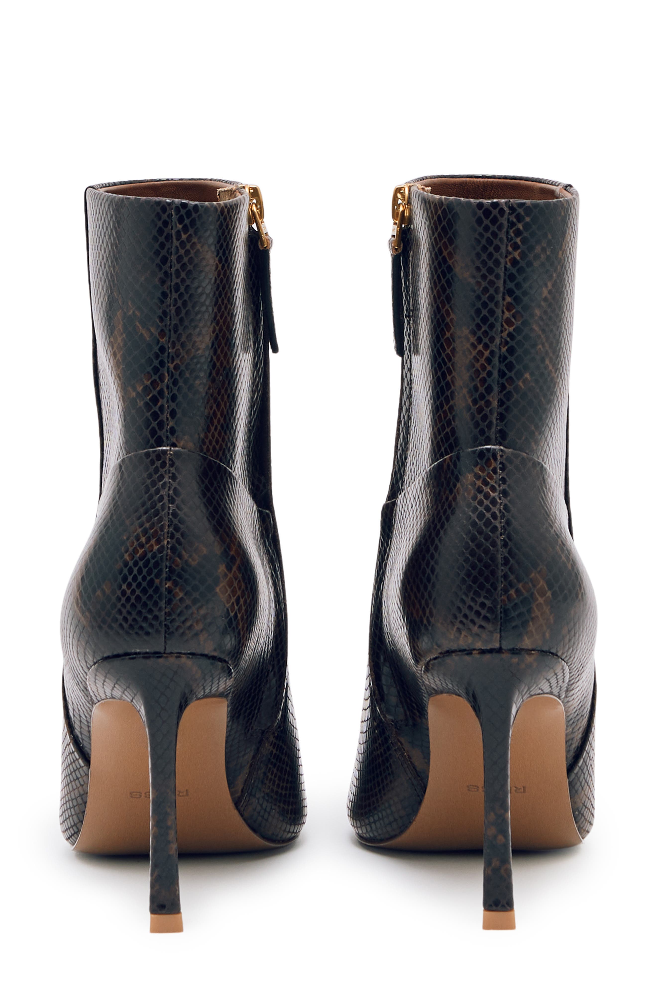 Reiss Carina Pointed Toe Bootie, Alternate, color, Snake